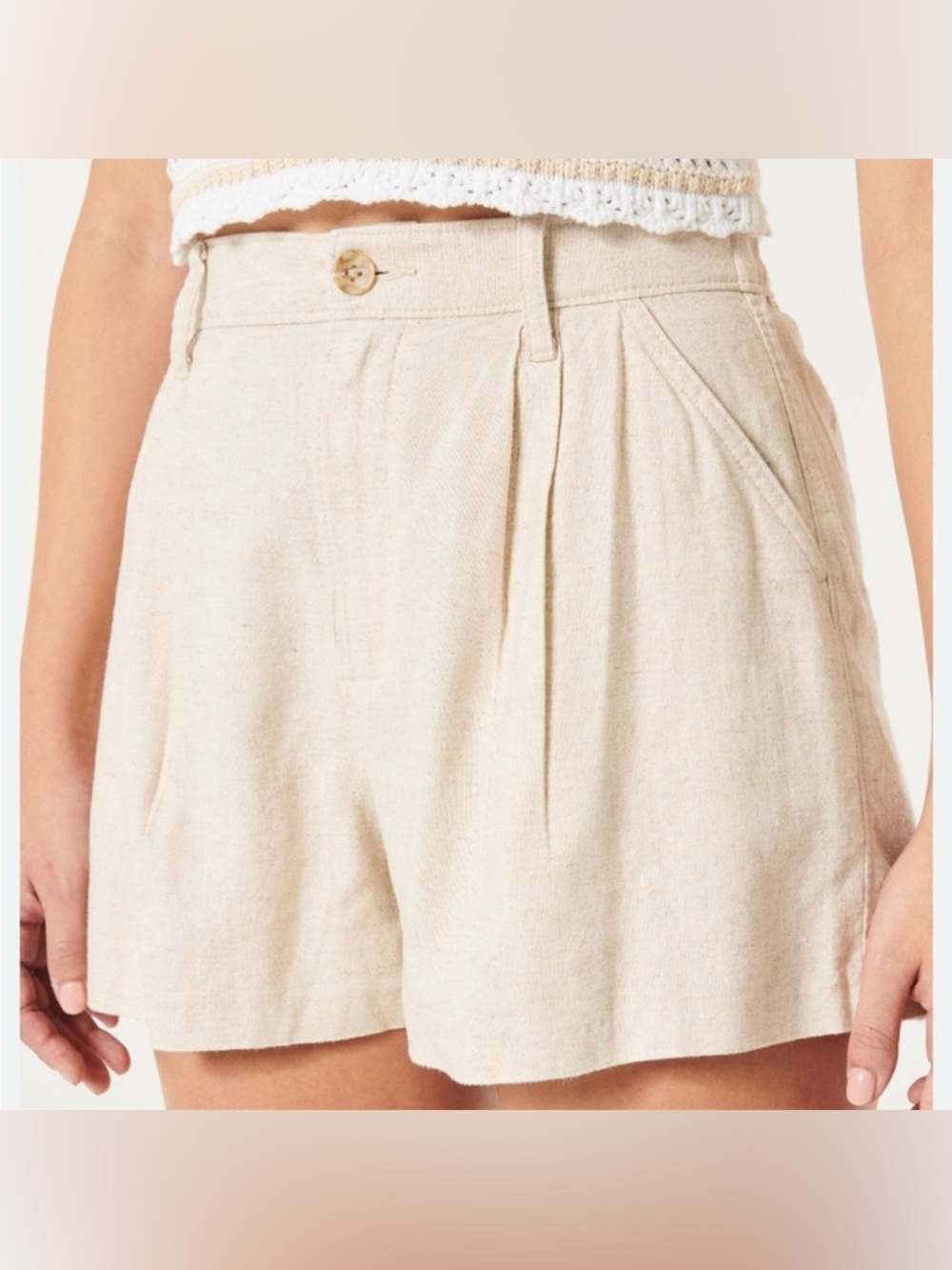 White Hollister Ultra High-Rise Livvy Shorts